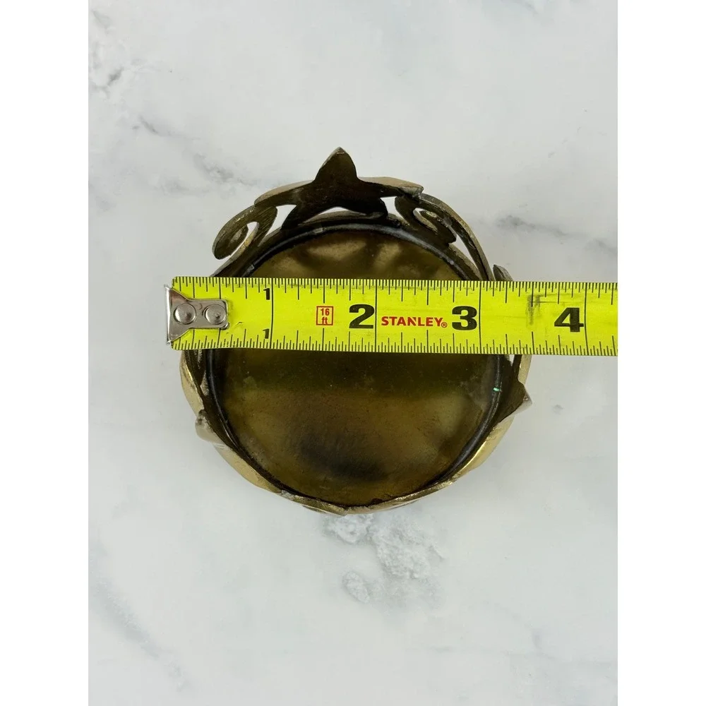 VTG Pier 1 Important Solid Brass Stars and Scrolls Pillar Candle‎ Holder